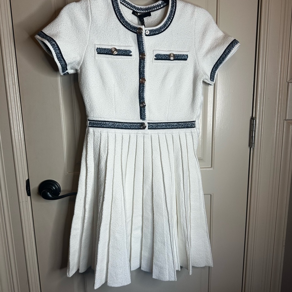 Maje White and Navy Dress
